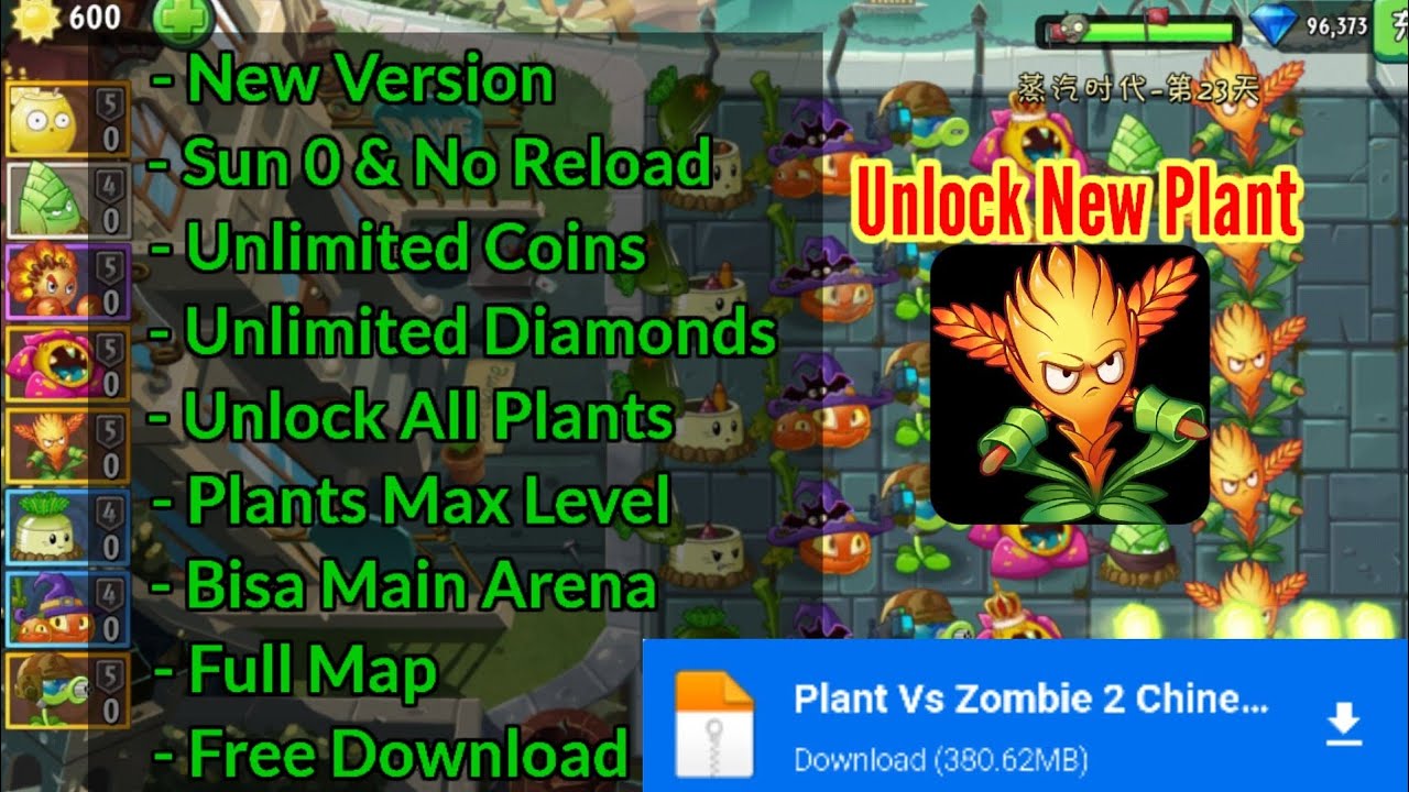Plant Vs Zombie 2 Chinesse Version Mod Apk New Update