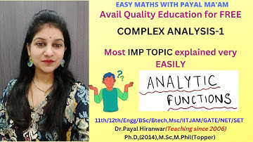 Complex Analysis1 I Analytic Functions I RTMNU Sem-5 I M-9 I