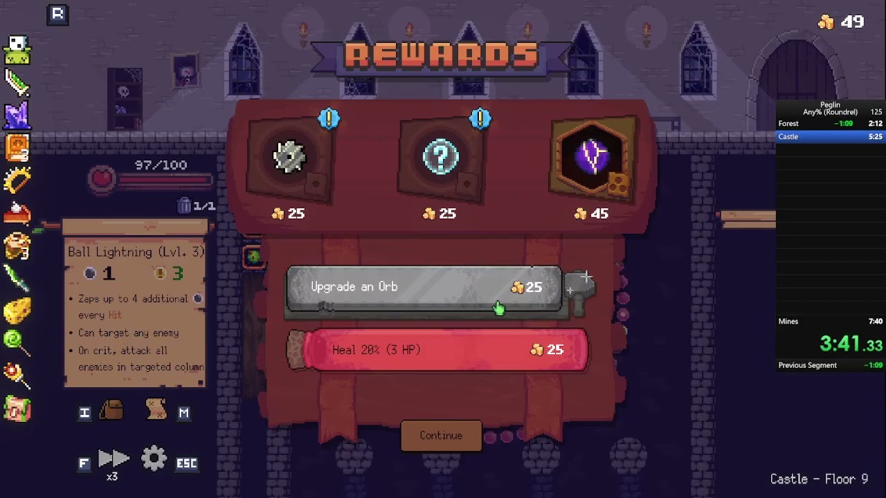 Peglin Roundrel Any% Unseeded World Record [