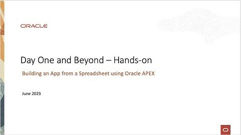 Building an App from a Spreadsheet using Oracle APEX
