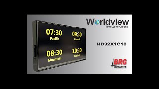 HD32X1C10 Worldview Time Zone Clock by BRG Precision Products