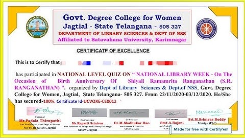 NATIONAL LIBRARY WEEK CERTIFICATE QUIZ l LIBRARY SCIENCE QUIZ l FREE CERTIFICATE WITH HINTS #Quiz
