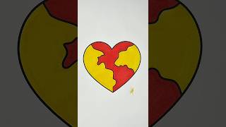 World Heart Drawing ASMR 🌍❤️