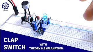 Clap Switch circuit on Breadboard (Sound triggered LED) | Transistor + 555 timer projects