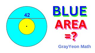 Find the area of the blue region | Geometry Skills | Math Puzzles