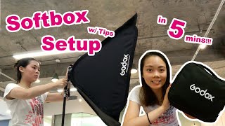 [Camera & Gear] HOW TO SET UP SOFTBOX with speedlight: Godox 80cm Flash Softbox + S2 Bracket Mount