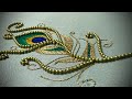 Peacock feather design// Aari embroidery for beginners