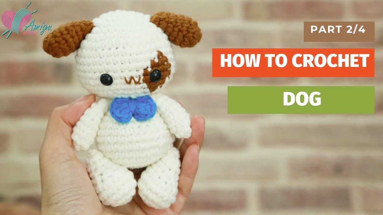 #218 | Amigurumi Dog with Bow Crochet Pattern (2/4) | How To Crochet Amigurumi Animal | AmiguWorld