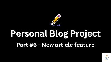 Personal Blog Project - Create new article feature - #roadmap #roadmapsh projects #spring #thymeleaf