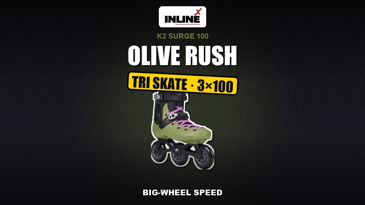 K2 Surge 100 — Big Wheel Speed in Olive & Purple