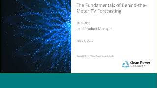 July Webinar: The Fundamentals of Behind the Meter BTM PV Forecasting
