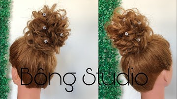 Hướng dẫn bới tóc cô dâu|tóc bới cao 2020 cực xinh|Bông Studio