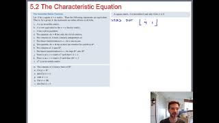 Introduction to the Characteristic Equation (Math 204 Section 5.2 video 1)
