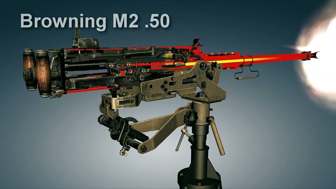 M2 ブローニング トライポッド■T＆E ■50cal M2 Browning .50 caliber machine gun | 3dGun - YouTube