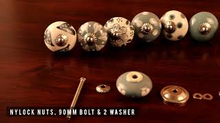 Cosynee Ceramic Grey And Cream Knobs | Best Quality Ceramic Grey Knob Pulls Net Worth