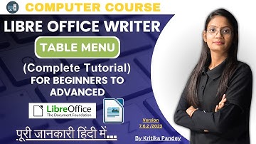 Table Menu Libre Office Writer | Table Menu Tutorial in One Shot | ComputerTechAcademy