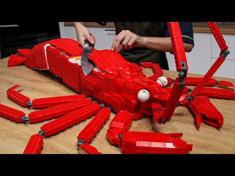 How to Make a Giant LEGO Lobster | LEGO Sea Animal Monsters | Basics with Lego stopmotion cooking