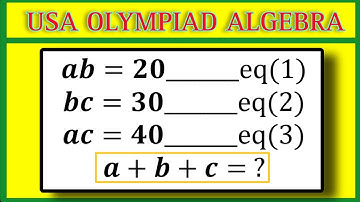 USA| A Very Nice Algebra Olympiad math problem| Can you solve this? #mathpuzzle #olympiadmath