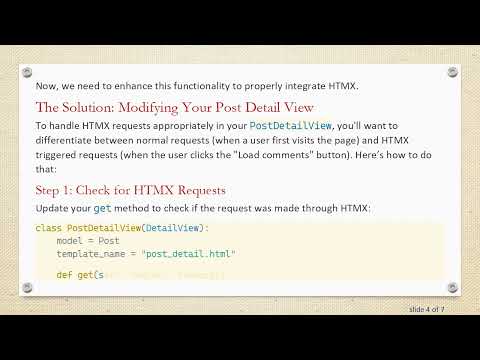 Integrating HTMX with Django Class-Based Views