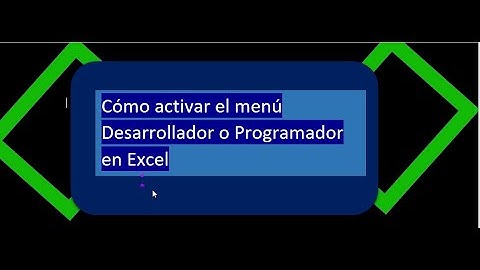 Cómo activar menú Desarrollador o programador en excel
