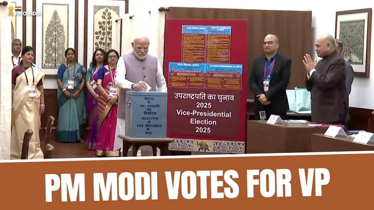 Prime Minister Narendra Modi casts his Vote in Vice Presidential ...