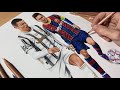 Drawing Ronaldo vs Messi (2021) - Time Lapse
