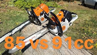 Stihl! Big bore 500i Vs Ported 661! Long bar Power?