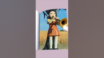 The squid game doll is playing the trumpet Flipbook #squidgame #shorts #ai #fyp