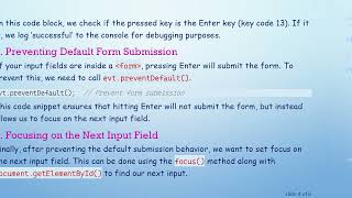 How to Move to the Next Input Field with Enter Key Press in JavaScript