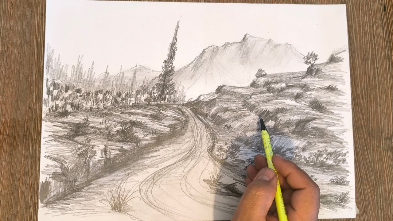 Beautiful Landscape Drawing With Pencilhow To Design A Landscape 