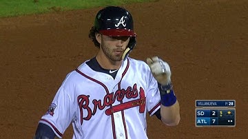 SD@ATL: Swanson hits a two-run double down the line