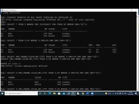 RDBMS Lab 4 Dated 14 Feb 2022