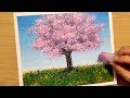 アクリル絵の具で【桜】の描き方/初心者のための簡単なアクリル画/Step by step