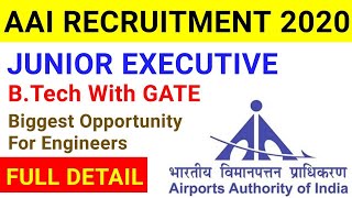AAI Recruitment 2020 through GATE//Airport Authority of India Junior Executive Recruitment 2020