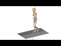 Human gait and motion analysis using the lower extremity model in anybody for a normal walking