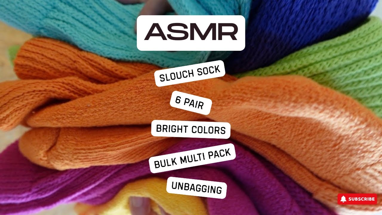 ASMR- Bright Colors Multi Pack Slouch Socks Unbagging