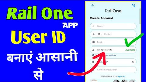 Rail One app me User ID kaise banaye