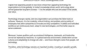 MGT510 GDB Solution | Why Upgrading People is More Important Than Technology | VUMGT510