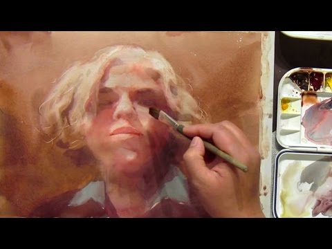 Watercolor portrait workshop - a different painting approach, step 2 - Watercolor portrait workshop - a different painting approach, step 2