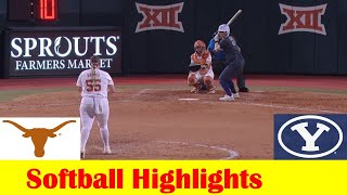 BYU vs #3 Texas Softball Game 1 Highlights, March 14 2024