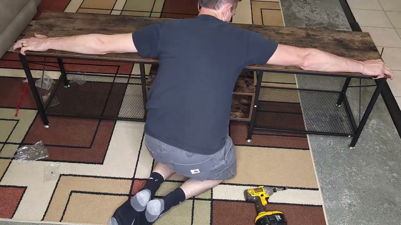 Tv STAND RUSTIC and CONTEMPORARY. Unboxing and assmbly