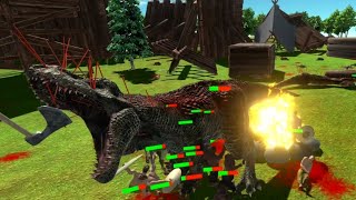 Animal Revolt Battle Simulator-dinosaur attack on fort