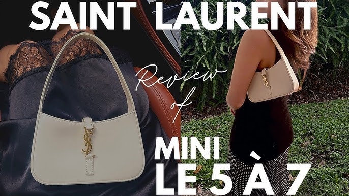 Saint Laurent Le 5 À 7 Mini Hobo Bag in White