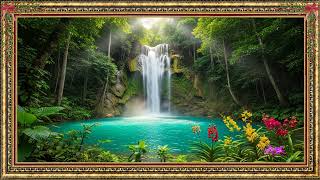 Tropical Waterfall Paradise 8K | Relaxing Nature TV Screensaver