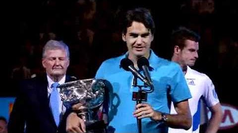 Roger Federer´s speech after winning 2010 Australian Open.flv