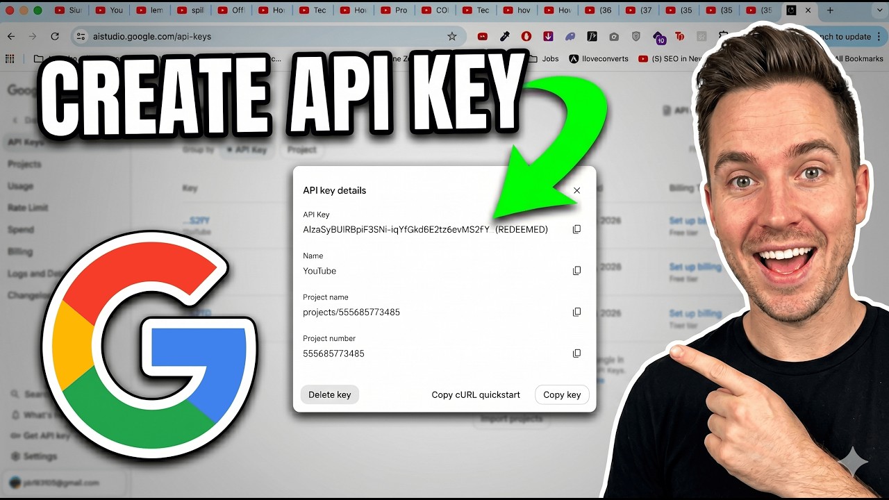 How to Create API Key in Google AI Studio [FREE 2026 Guide] - YouTube