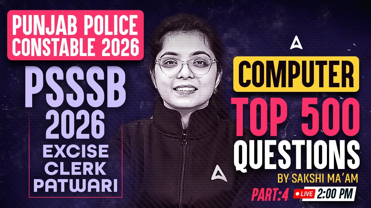 Punjab Police Constable, PSSSB Exam Preparation 2026 | Top 500 Computer Questions | By Sakshi Mam #4