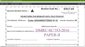 DMRC- Station Controller (SC/TO) Paper II-2015-2016