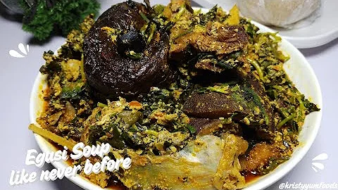 BEST EGUSI SOUP RECIPE EVER | Bitterleaf & Waterleaf Combination| Tasty NIGERIAN FOOD#kristyyumfoods