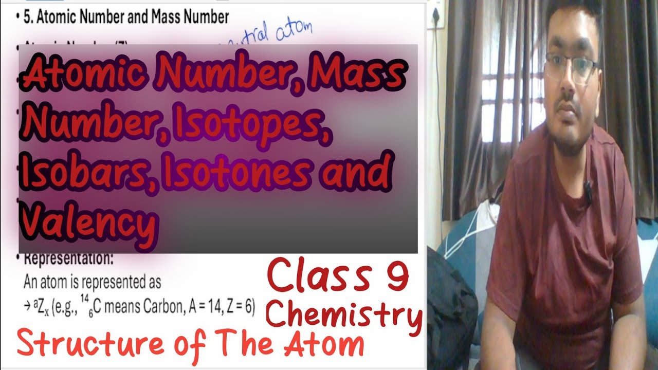 Class 9 Atomic Number, Mass number, Isotopes, Isobars, Isotones and Valency | Structure of The Atom
